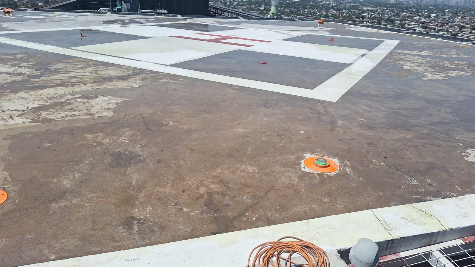 Preparación de la superficie del helipuerto